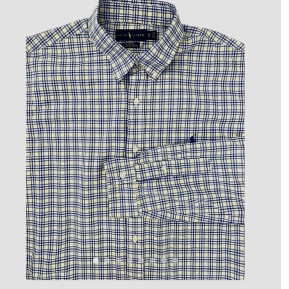 Ralph Lauren Men's Long Sleeve Shirt size XL Check Plaid Classic casual business